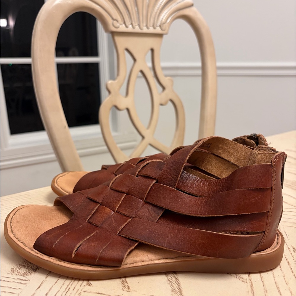Born Sandals / Iwa Woven Gladiator Sandals / Leather Boho Sandals